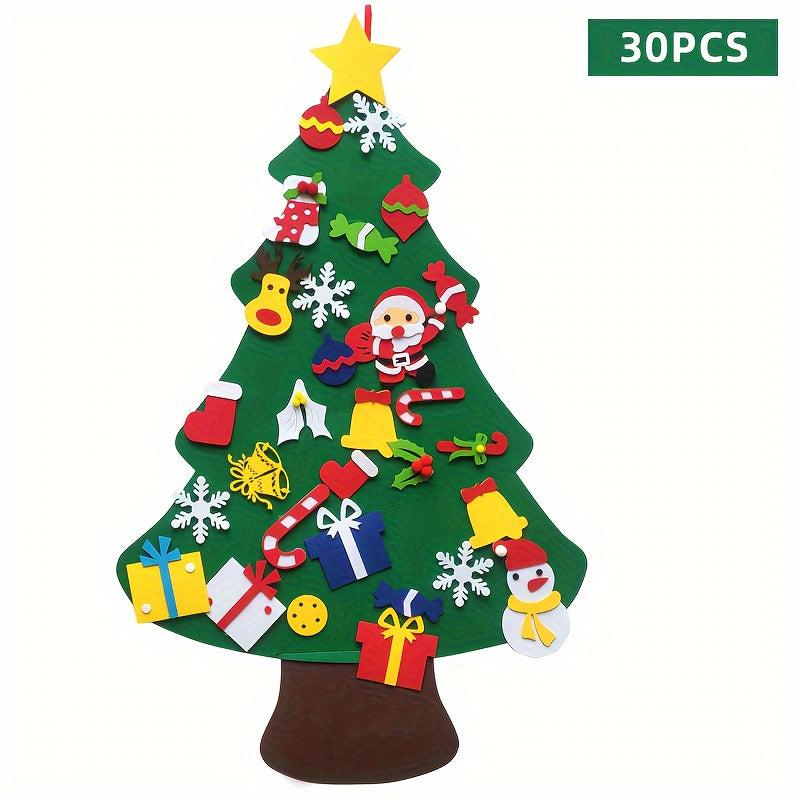 30pcs Christmas Gift Felt Christmas Tree Wall Hanging Decoration
