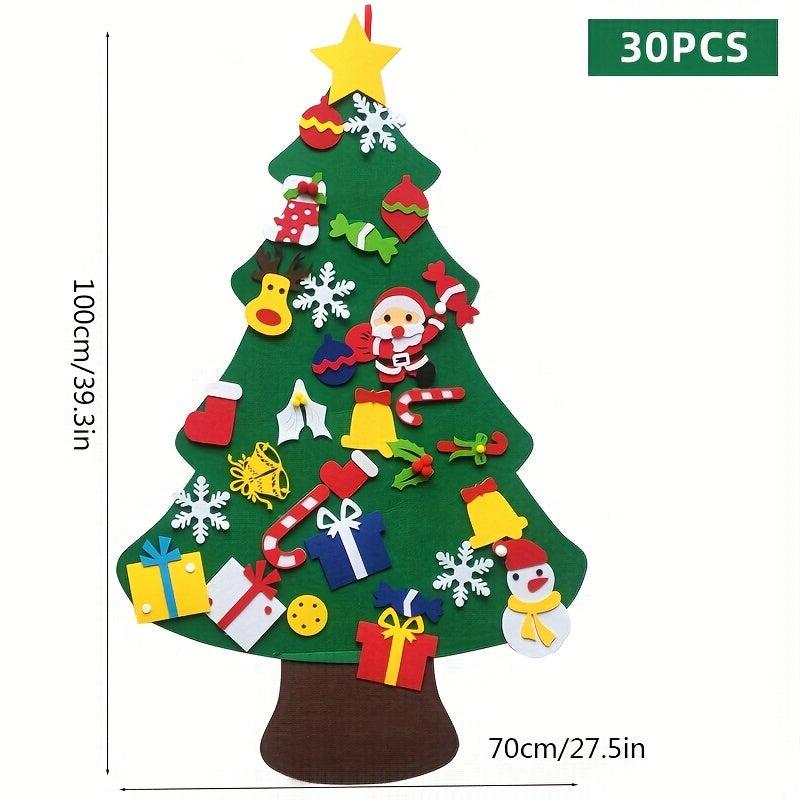 30pcs Christmas Gift Felt Christmas Tree Wall Hanging Decoration