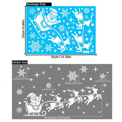 Christmas Santa Reindeer Window Stickers Snowflakes Merry Decor