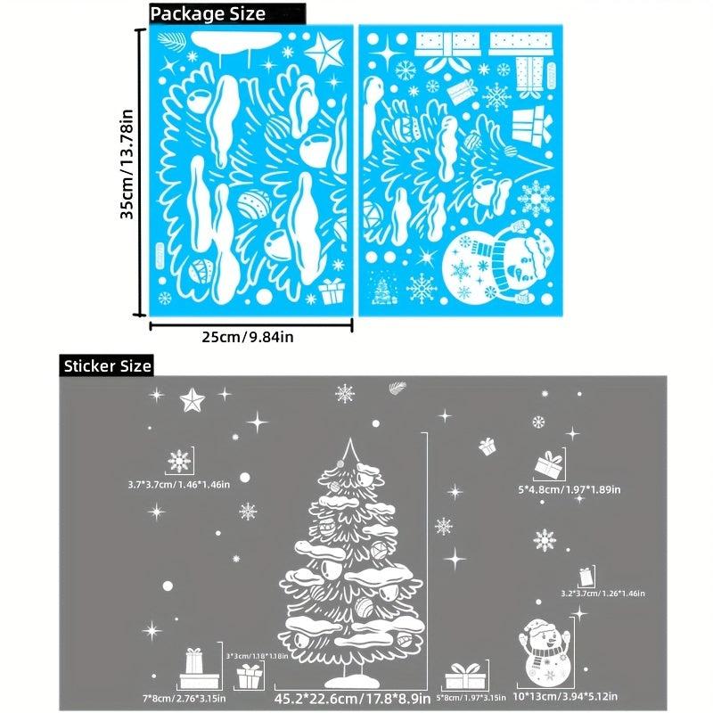Christmas Santa Reindeer Window Stickers Snowflakes Merry Decor