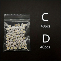 Acrylic Golden Letter Beads Set DIY Bracelet Jewelry Education Beaded Mat