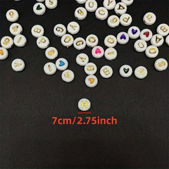 Acrylic Golden Letter Beads Set DIY Bracelet Jewelry Education Beaded Mat