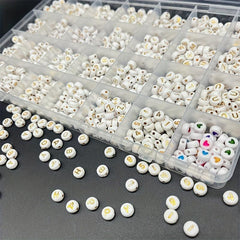 Acrylic Golden Letter Beads Set DIY Bracelet Jewelry Education Beaded Mat