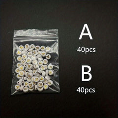 Acrylic Golden Letter Beads Set DIY Bracelet Jewelry Education Beaded Mat
