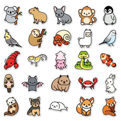 100pcs Animal Doodle Stickers for Water Bottles Laptops Phones & Skateboards
