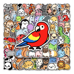 100pcs Animal Doodle Stickers for Water Bottles Laptops Phones & Skateboards