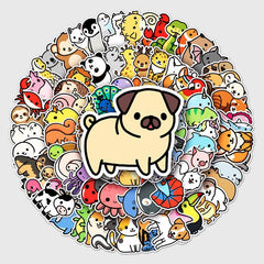 100pcs Animal Doodle Stickers for Water Bottles Laptops Phones & Skateboards
