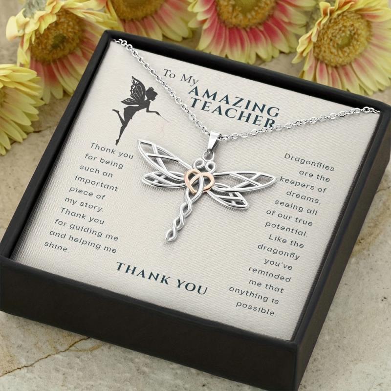 Teacher Appreciation Necklace with Message Card
