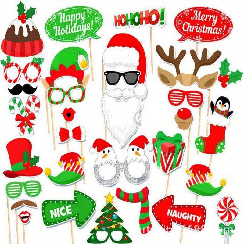 50pcs Christmas Photo Props for Holiday Party Decorations