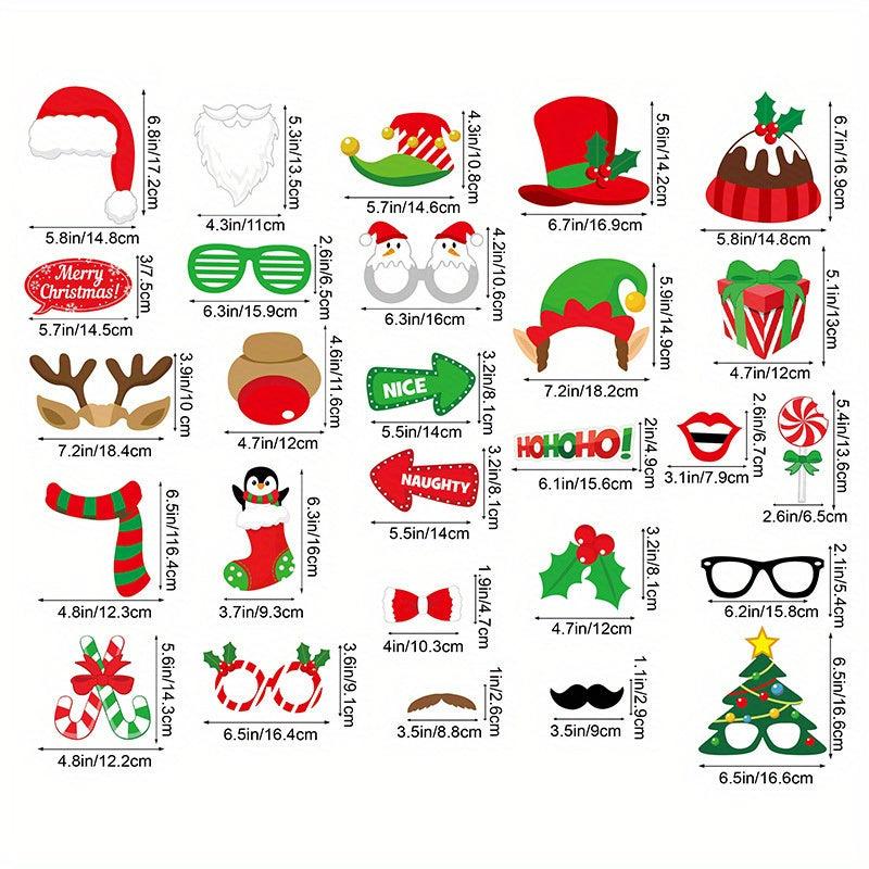 50pcs Christmas Photo Props for Holiday Party Decorations