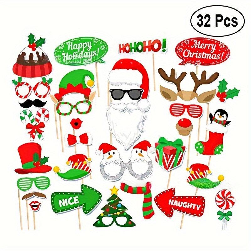 50pcs Christmas Photo Props for Holiday Party Decorations