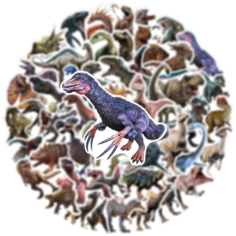 50pcs Dinosaur Graffiti Stickers Waterproof Sticker for Toolbox Water Cup Helmet