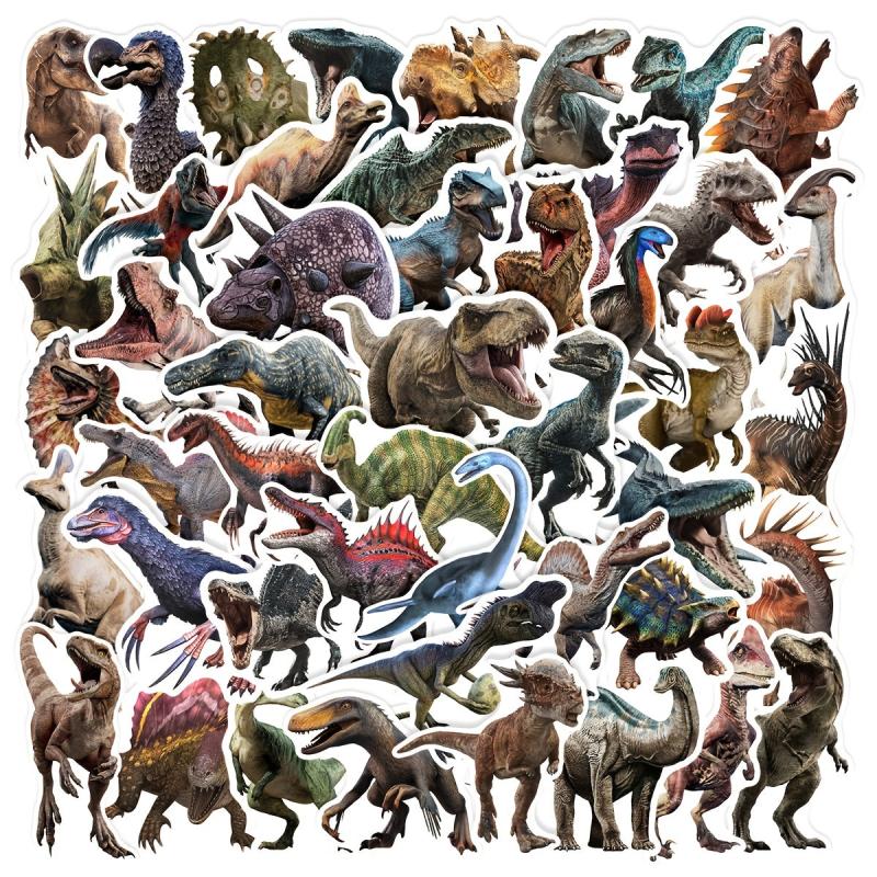 50pcs Dinosaur Graffiti Stickers Waterproof Sticker for Toolbox Water Cup Helmet