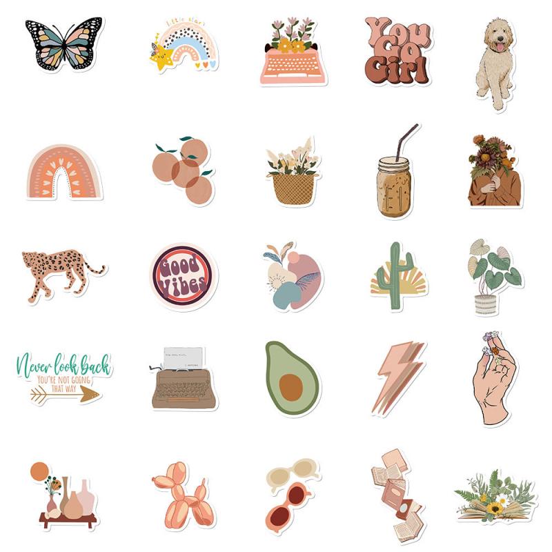 Set of 50 Unique Doodle Stickers for DIY Projects & More