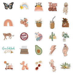 Set of 50 Unique Doodle Stickers for DIY Projects & More