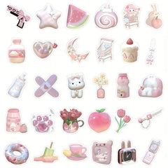 63 Pink Stickers Laptop Skateboard Water Bottle Decals