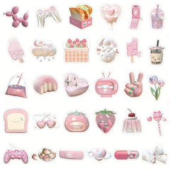 63 Pink Stickers Laptop Skateboard Water Bottle Decals