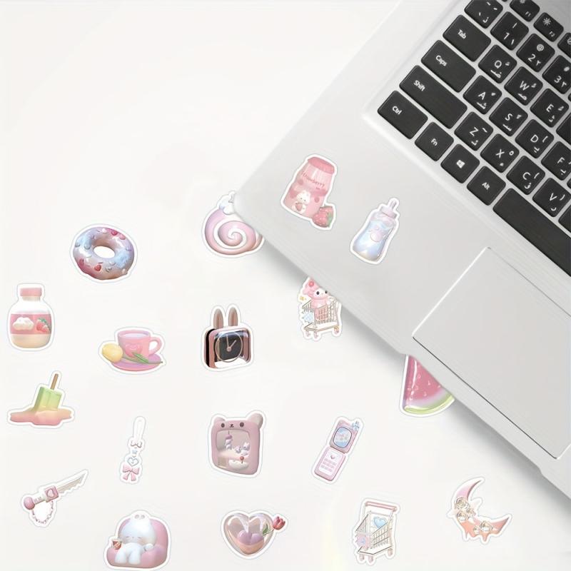 63 Pink Stickers Laptop Skateboard Water Bottle Decals