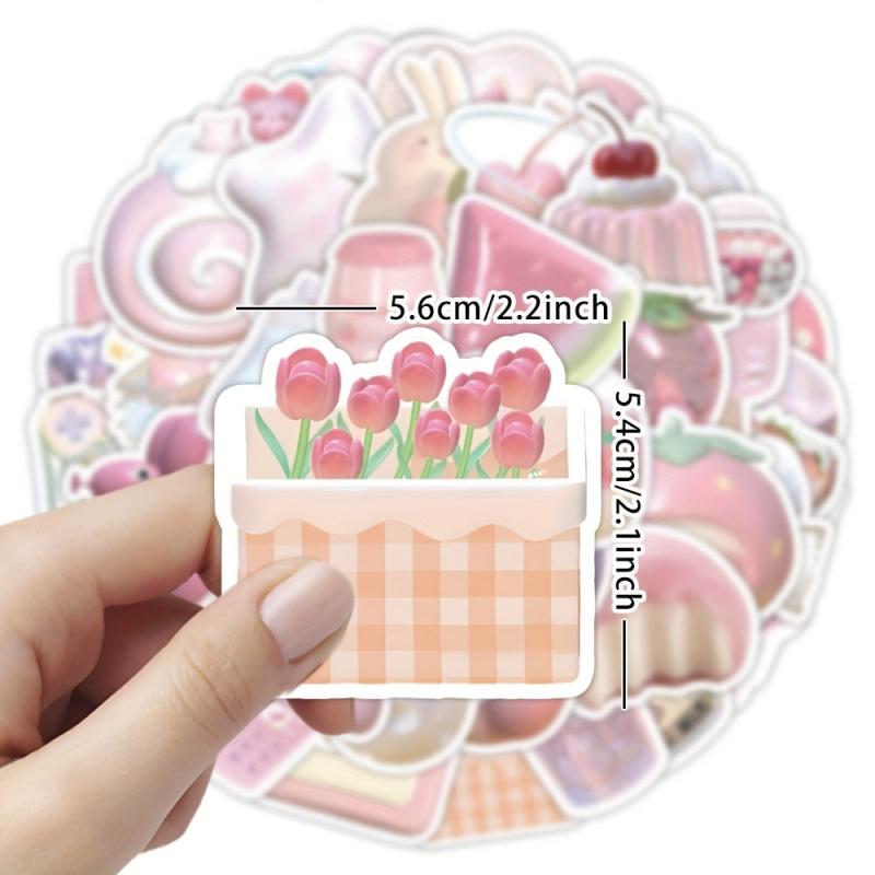 63 Pink Stickers Laptop Skateboard Water Bottle Decals