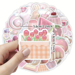 63 Pink Stickers Laptop Skateboard Water Bottle Decals
