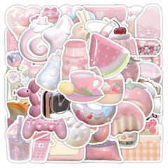 63 Pink Stickers Laptop Skateboard Water Bottle Decals
