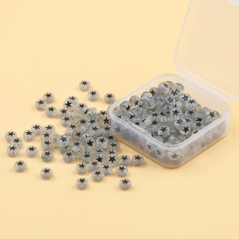 200pcs Colorful Acrylic Star Beads for Bracelet Making