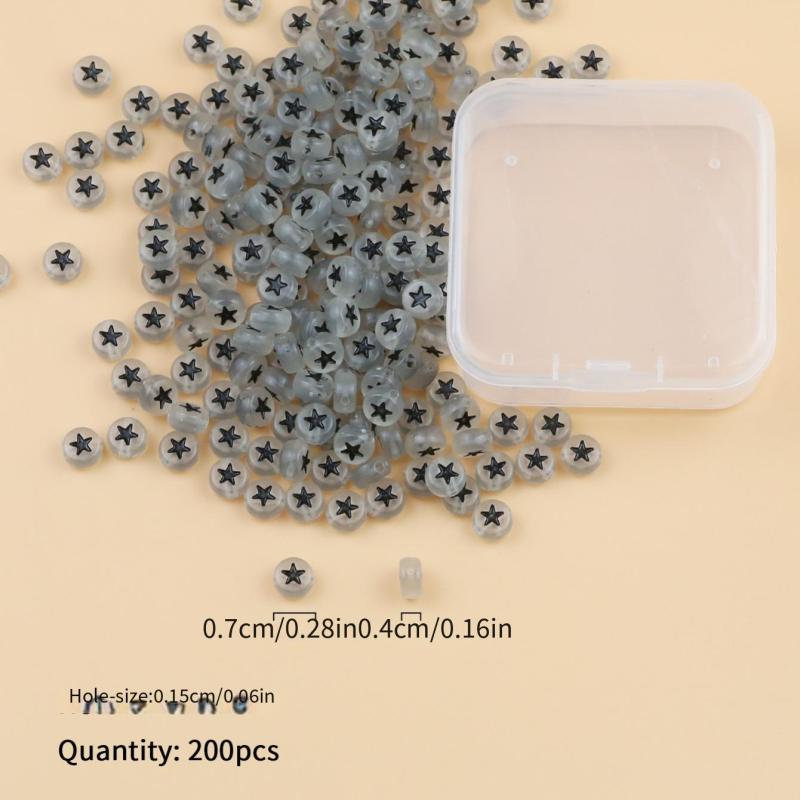 200pcs Colorful Acrylic Star Beads for Bracelet Making