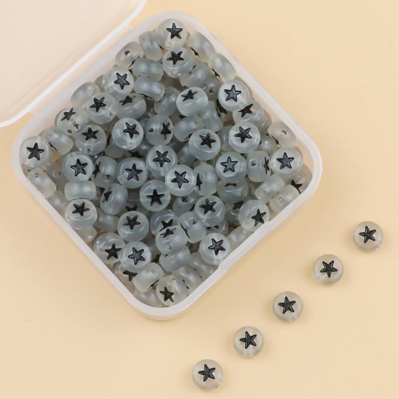 200pcs Colorful Acrylic Star Beads for Bracelet Making