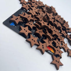 100pcs Wooden Stars Buttons 2 Holes Vintage Small Sewing Scrapbooking Craft