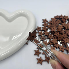 100pcs Wooden Stars Buttons 2 Holes Vintage Small Sewing Scrapbooking Craft