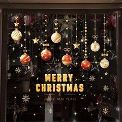 4pcs Christmas Glass Stickers - Easy Install - Home Holiday Decor