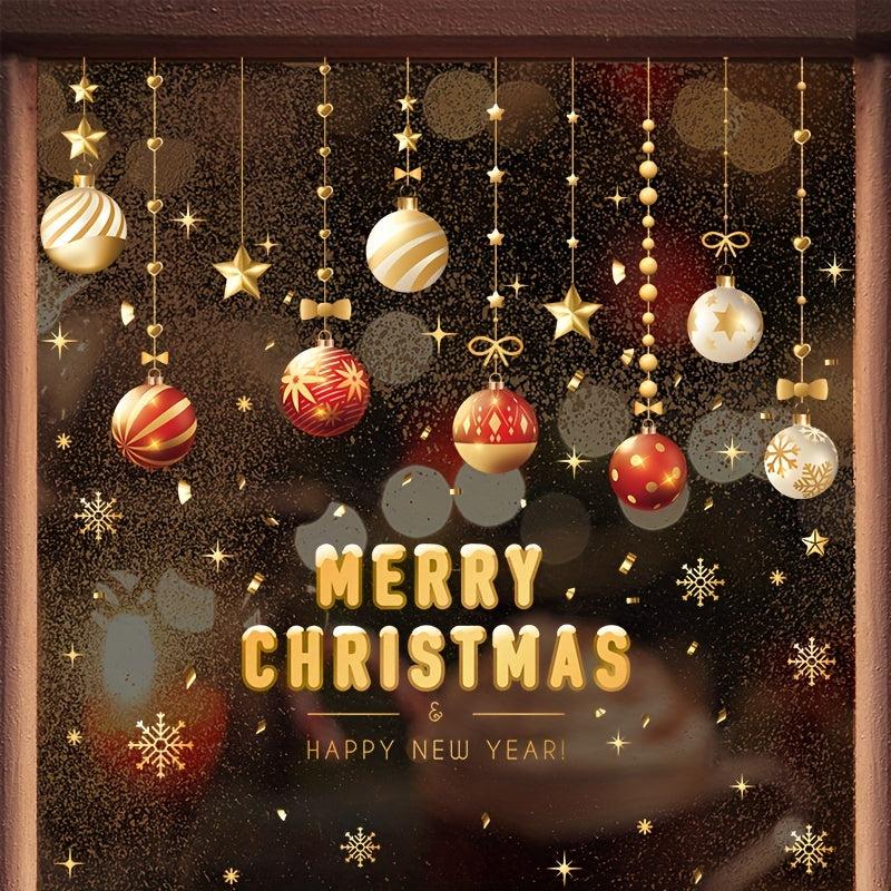 4pcs Christmas Glass Stickers - Easy Install - Home Holiday Decor
