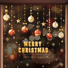 4pcs Christmas Glass Stickers - Easy Install - Home Holiday Decor