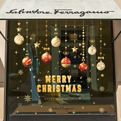 4pcs Christmas Glass Stickers - Easy Install - Home Holiday Decor