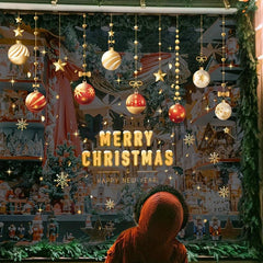 4pcs Christmas Glass Stickers - Easy Install - Home Holiday Decor