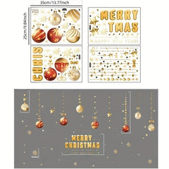 4pcs Christmas Glass Stickers - Easy Install - Home Holiday Decor