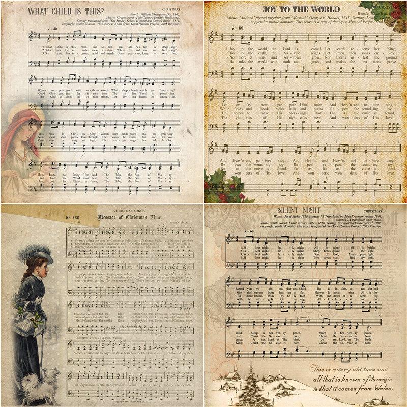 8pcs Large Size Music Paper Retro Journal DIY Tools for Stationery Arts