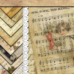 8pcs Large Size Music Paper Retro Journal DIY Tools for Stationery Arts