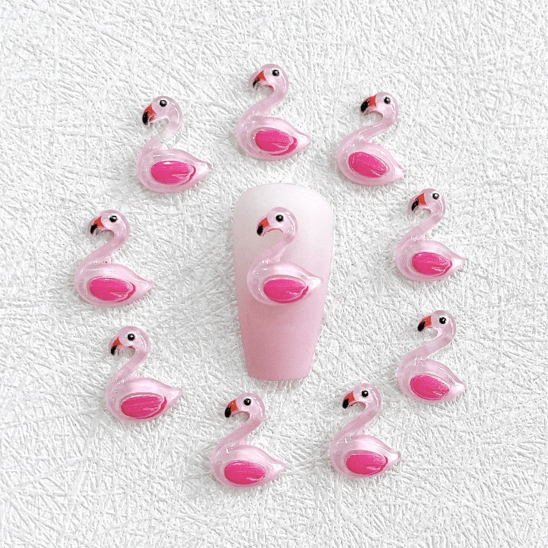 Mini Flamingo Resin Figurine Ornament for Jewelry Making