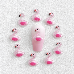Mini Flamingo Resin Figurine Ornament for Jewelry Making