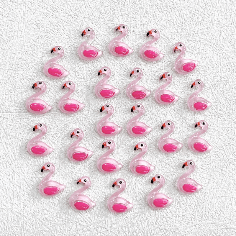 Mini Flamingo Resin Figurine Ornament for Jewelry Making