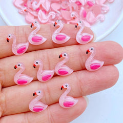 Mini Flamingo Resin Figurine Ornament for Jewelry Making