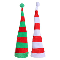 Extra Long Striped Elf Hat Plush Winter Halloween Christmas Cosplay Costume