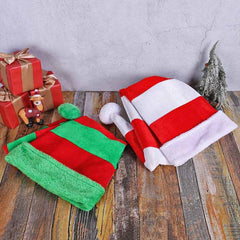 Extra Long Striped Elf Hat Plush Winter Halloween Christmas Cosplay Costume
