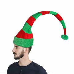 Extra Long Striped Elf Hat Plush Winter Halloween Christmas Cosplay Costume