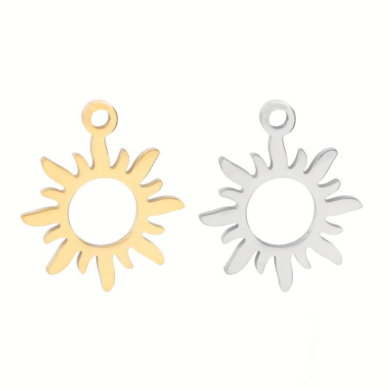 Sun Jewelry Stainless Steel Pendant Plated Titanium Small Flower Pendant