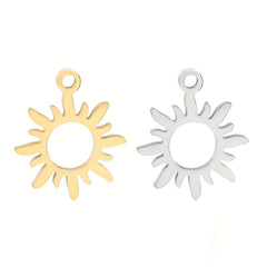 Sun Jewelry Stainless Steel Pendant Plated Titanium Small Flower Pendant