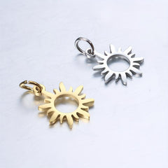 Sun Jewelry Stainless Steel Pendant Plated Titanium Small Flower Pendant