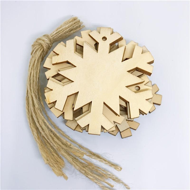 10pcs Wooden Christmas Tree Hanging Decoration DIY Crafts 3inch