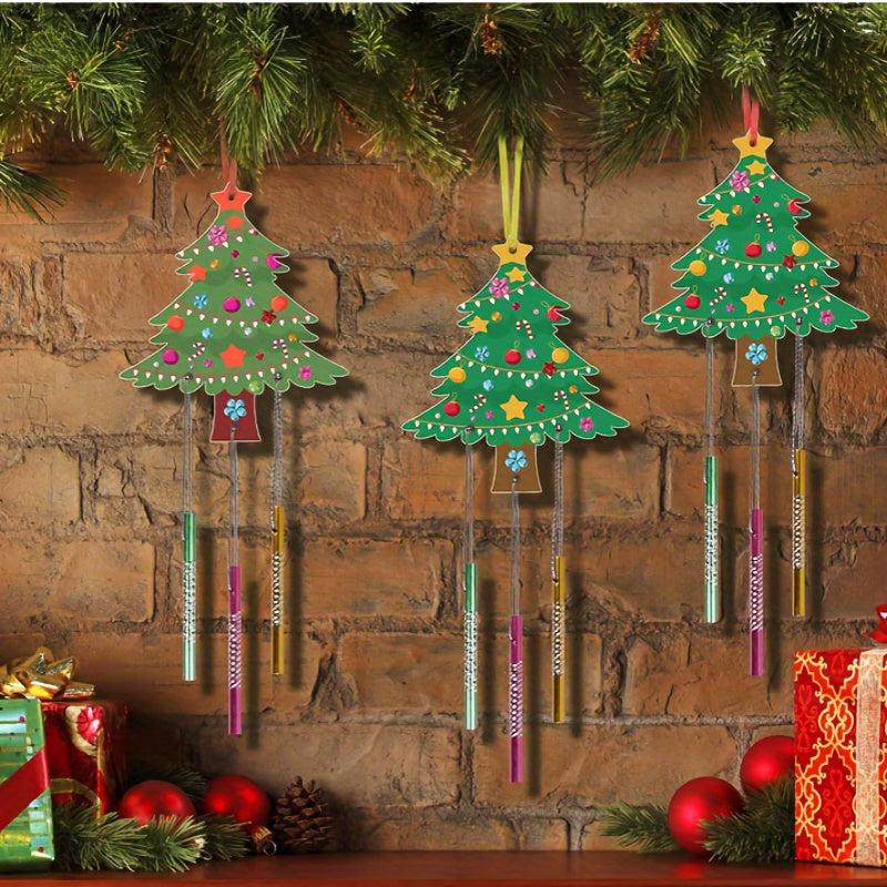 10pcs Wooden Christmas DIY Wind Chime Set For Crafts Blank DIY Crafts